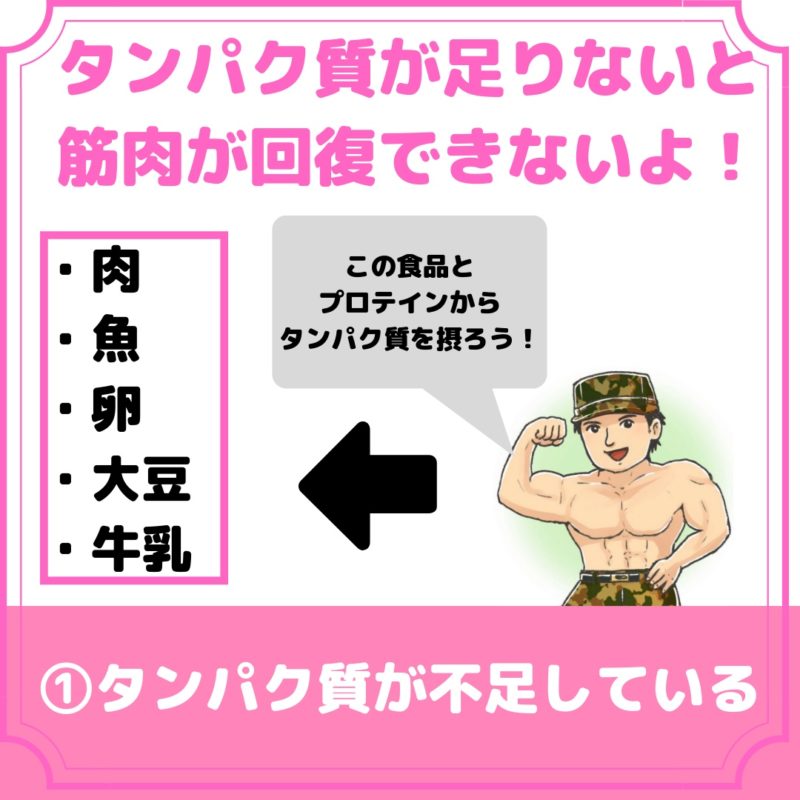 筋トレの疲れが抜けない原因①タンパク質が不足している