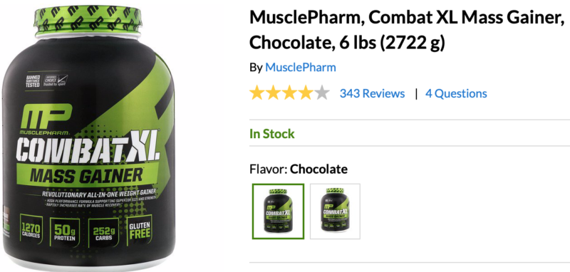 【第2位】MusclePharm, コンバット100%ホエイプロテイン, チョコレートミルク, 80オンス (2269 g)